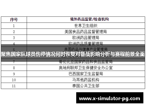 聚焦国家队球员伤停情况何时恢复对备战影响分析与赛程前景全面